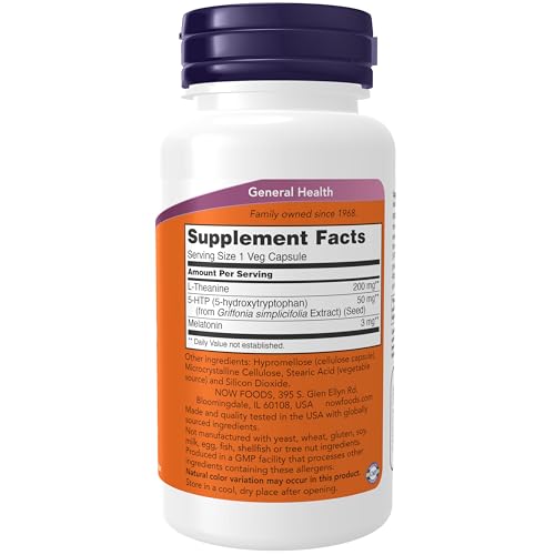 NOW Foods Supplements, Sleep Regimen 3-In-1, With Melatonin, 5-HTP and L-Theanine, Restful Sleep Blend*, 90 Veg Capsules - Image 3