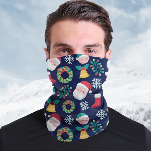 Christmas Santa Cooling Neck Gaiter Face Mask Lightweight Sun Protection Bandana Holiday Headwear Cycling Festive Events