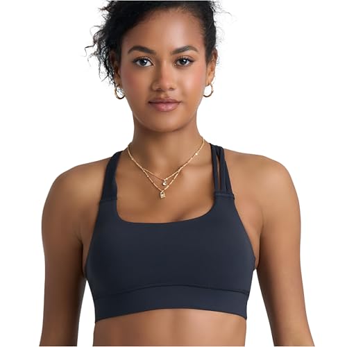 POPSUGAR PS Strappy Sports Bra for Women, Criss-Cross Back Padded Yoga Bra Workout Tops - Medium Support & Removable Cups2