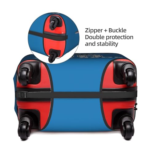 Image of Custom Carolina Luggage Cover Personalized Football Style Suitcase Cover with Name Number Customized Washable Elastic Sports Travel Suitcase Protector for Business Vacation Gifts