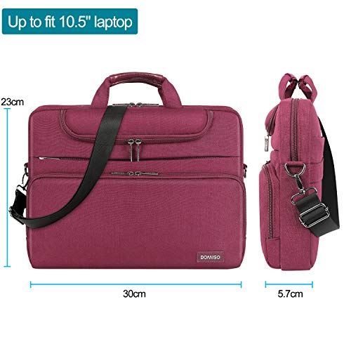 DOMISO Funda Bandolera para Tableta y Portátil Pequeño 10-10.5 Pulgadas | Resistente al Agua | Bolso Compatible con iPad Pro 9.7", Samsung Galaxy Tab, Lenovo Tab, Acer, HP | Borgoña - imagen 3