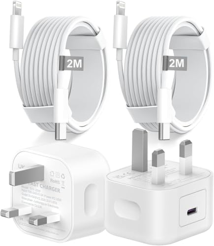 MAXZIQF iPhone Fast Charger Plug and Cable, [MFi Certified] 2Pack 20W PD USB C Power Adapter Wall Charging Plug with 2M Lightning to USB C Cable Compatible with iPhone 14 Pro/14/13/12/11/X/8/7/iPad