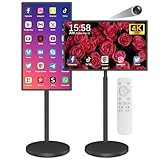 ZONNBOS 32In Wireless Smart Portable TV on Wheels 4K Smart Touchscreen,Mobile TV Tablet,Android 13,(5-8-Hour) Battery,4K Camera,Full Swivel Rotation,(8RAM+128GB) (Black, 32 inches)