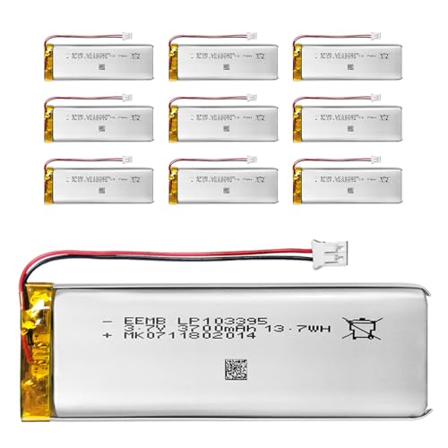 10X EEMB 3.7V Lipo Battery 3700mAh 103395 Rechargeable Lithium Polymer