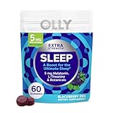 OLLY Extra Strength Sleep Gummy, Occasional Sleep Support Supplement*, 5 mg Melatonin, L-Theanine, Blackberry Zen Flavor, 30 Day Supply - 60 Count (Packaging May Vary)