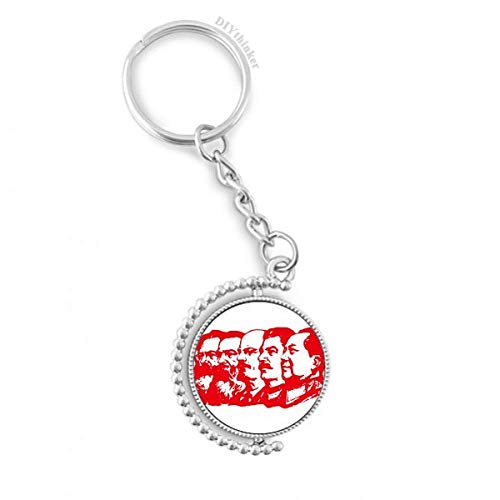 Mao Chine Rotatif Anneau Porte-clés marxisme rouge format compact