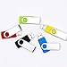 USB Flash Drive 32GB 5 Pack USB 2.0 Thumb Drive Jump Drive Pen Drive Bulk Memory Sticks Zip Drives Swivel Design Yellow/Red/Blue/Green/Black (5 Pcs Mixed Color)