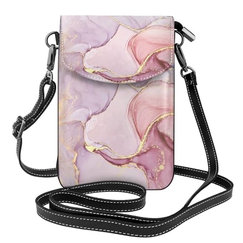 Petits sacs bandoulière marbre rose et porte-téléphones en cuir PU pour femme