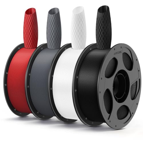 ANYCUBIC PLA 3D Printer Filament 1.75mm, 4KG Black+White+Texture Grey+Red