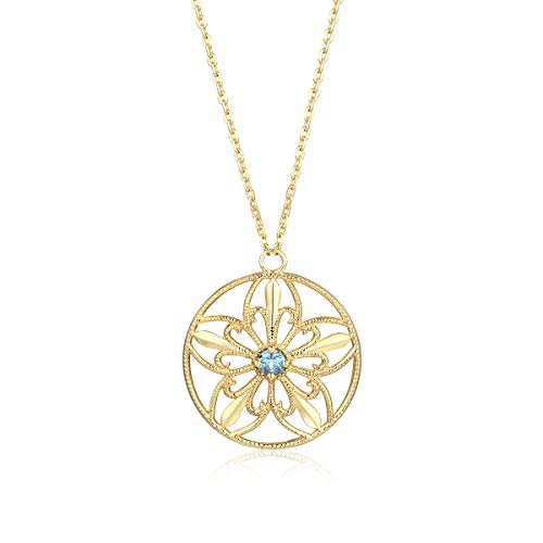 Sautoir topaze naturelle et fleur or clair pour femme d'exception