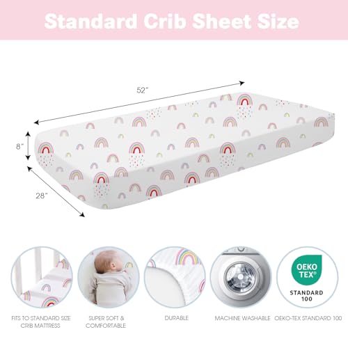 Image of Little Grape Land 2PK Crib Sheets for Girls,Soft Mattress Cover 52x28