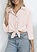 Diosun Womens Striped Button Down Shirts Classic Long Sleeve Stylish Collared Office Work Blouses Tops (Medium, Light Pink)