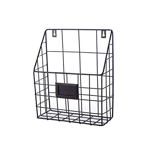 Porte-journaux et étagère d'angle murale noire pour ranger sans encombrer