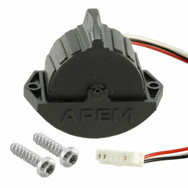 APEM Inc., HRS202B8, Thumbwheel - Black Wheel with 1 Tab - Single 0 5/4 5V Linear Output - No Backlighting - Friction Hold with Center Detent - Rear Panel Mounting. (1 Item/s)
