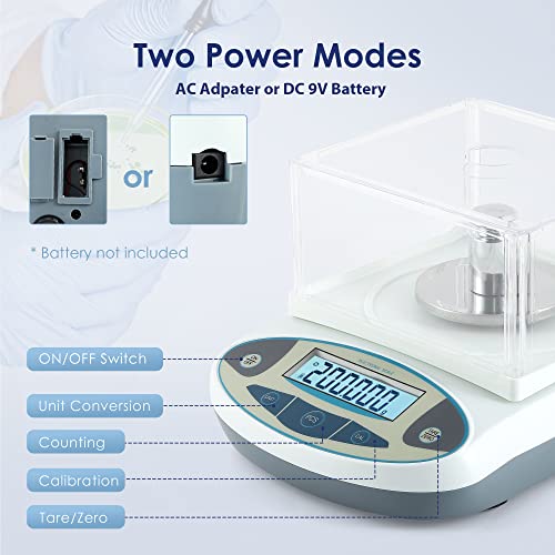 CGOLDENWALL 300g/0.001g Hochpräzise Analytische Elektronikwaage - Präzisionswaage für Labor Schmuck Gold Küche