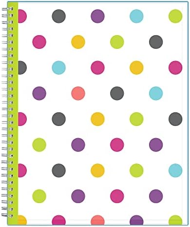 Blue Sky 2022-2023 Academic Year Teacher Weekly & Monthly Lesson Planner, 8.5" x 11", Flexible Cover, Wirebound, Dots (100330-A23)