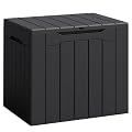 Flamaker Deck Box 30 Gallon, Waterproof Resin Small Storage Box with Lid, Outdoor Patio Furniture Cushion Garden Tool Organizer, Lockable Package Delivery Box for Porch Balcony (Black)