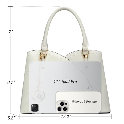 Image of KKXIU Triple Compartments Purses and Handbags for Women Fashion Ladies Satchel Shoulder Top Handle Bag