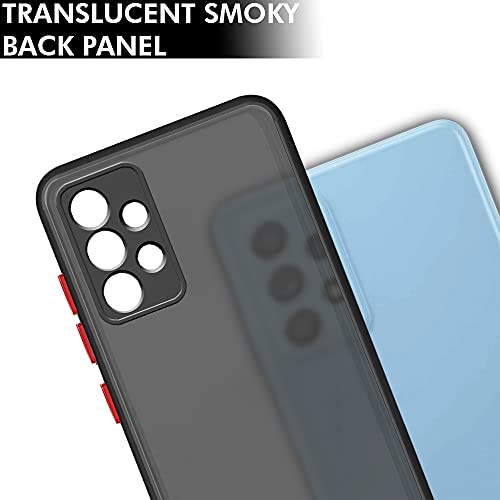 Image of TheGiftKart Translucent Hybrid Back Case Cover for Samsung Galaxy A13 4G | Smoked Matte Back | 360 Degree Protection | Protective Hard Back Case Cover for Samsung Galaxy A13 4G (Black Bumper)