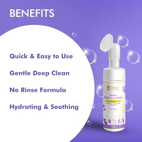 Image of Pet Paw Cleaner For Dog Cat Waterless Foot Scrubber Cleaning Foam With Silicone Washer Brush (150 Ml, Lavender)