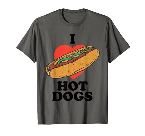 I Love Hot Dogs Shirt,Hot Dog Funny T Shirts for Women Adult Camiseta