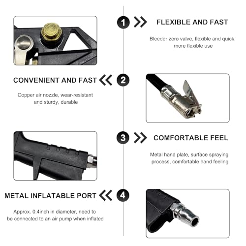 Image of DXNQ 0-230PSI Tire Inflator Pressure Gauge, 16 Bar Tyre Air Pressure Meter Air Chuck with Pressure Gauge, Tire Pressure Gauge for Car Truck Bike Air Compressor, Car Accessories