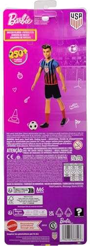 Image of Barbie Careers USSF Soccer Fashion Ken Doll Dressed in Removable Sport-Themed Outfit & Shoes with Accessories