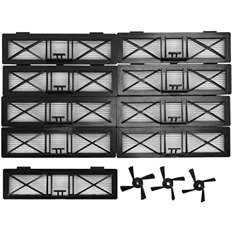 Onmancy 9 x Hepa Filter 3 x Side Brush for Neato Botvac D3 D4 D5 D6 D7 D70 D75 D80 D85 Connected Botvac 75E 80 85 Brush Filter Parts Cover