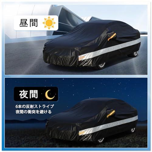 Image of 10 Layer Sedan Car Cover Brushed Back Waterproof Breathable 100% Waterproof Cover Snowproof Dustproof Radiation UV Outdoor Body Cover for Volvo S90, Mercedes-Benz S-Class, BMW 7 Series,