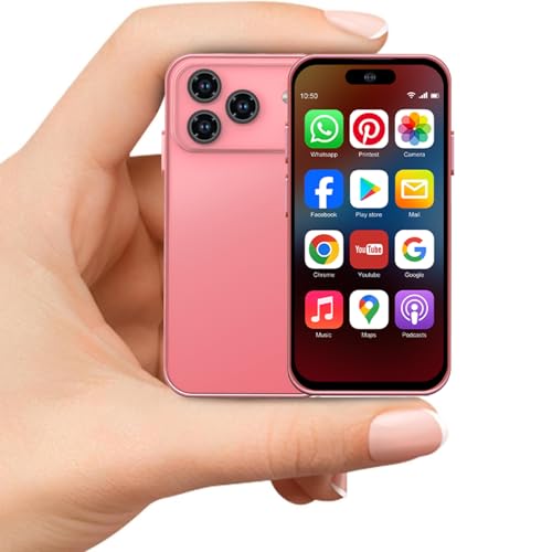 Pdfbenli Mini Phone for Kids, Unlocked Kid Phone, 4.0 inch HD Touch Screen, 3GB+32GB, 4G, Dual SIM, Face ID, Android 10.0, GPS, Kids Smart Phone...