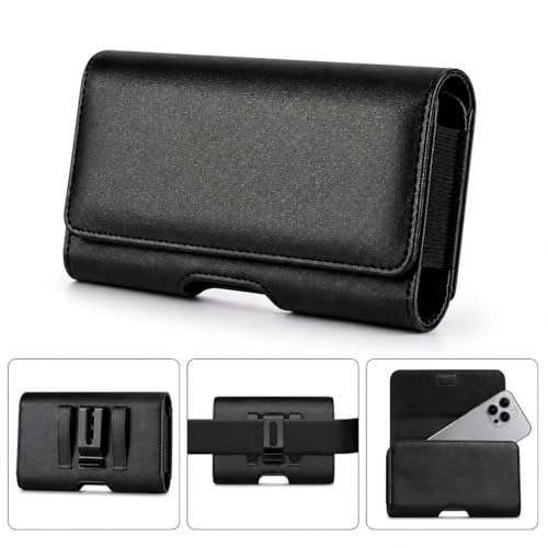 Image of TDG Pu Leather Belt Pouch Holster for Apple iPhone Smartphones & Mobiles (Display 5 to 6.7 inches) (for iPhone 13 5.5)