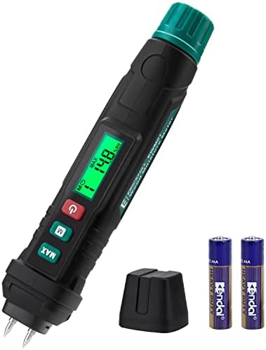 ERICKHILL Wood Moisture Meter with 3-Color Backlight, Pen-Type Digital Moisture Detector, Pin-Type Water Leak Detector Mold Detector for Wood, Firewood, Brick, Drywall, Paper, Floor, Plaster