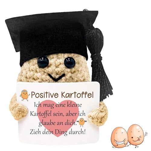 PcvGef Positive Kartoffel Puppe, Motivationsgeschenk, Glücksbringer für Prüfungen & Abschluss, Miniatur-Figur, Braun oder Beige PcvGef Positive Kartoffel Puppe, Motivationsgeschenk, Glücksbringer für Prüfungen & Abschluss, Miniatur-Figur, Braun oder Beige