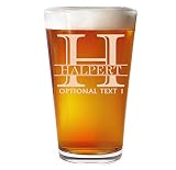 Personalized Etched 16oz Pint Beer Glass – Beer Gifts, Custom Engraved Drinking Glasses, Customized