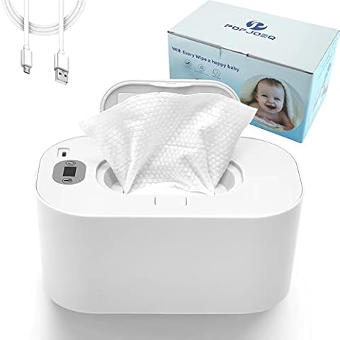 Wipe Warmer with Digital Display,Large Capacity Wipes Dispenser, 3 Modes of Temperature Heating Control,Warms Quickly and Evenly, Comfort and Safety for Baby（White） Cover