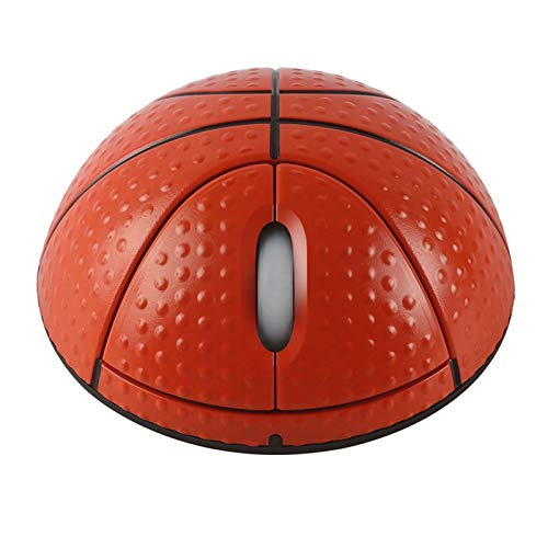 CHUYI Cool Basketball Wireless Mouse Portable Optical Cordless Mice with USB Receiver for Office Home School Travel for PC Computer Laptop Funny Gift (Orange)