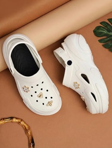 Image of HEALTH FIT SUPER SOFT Comfortable Adjustable Back Strap Clogs & Cute Charms |Waterproof Anti Skid & Lightweight Cushioned Stylish Clogs Mules for Women's & Girl's HFSILK11