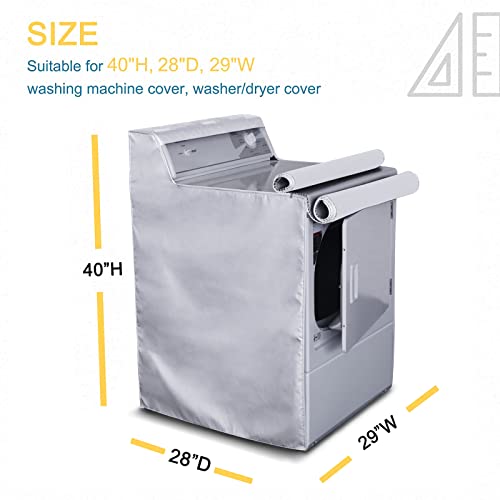 AKEfit 2 Pack Washing Machine Cover,Washer/Dryer Cover for Top and Front Load Washer/Dryer,Waterproof Washer Covers with Zipper,Laundry Dryer Protect Cover Dustproof Sunproof W29"D28"H43"