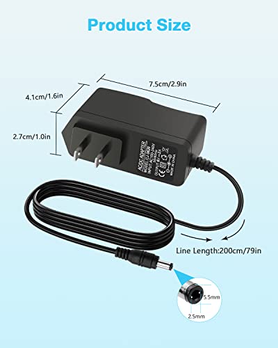 Aclorol 6V 2A Power Supply 12W 6V 1.5A 1A 0.5A 500Ma Ac/Dc Adapter Universal Charger Ac 100V-240V To Dc 6 Volt 2 Amp Repalcement Charger For Elliptical Blood Pressure Monitor And More Dc 6V Devices #TOP4