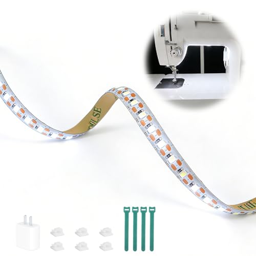 YLSURNY Sewing Machine Light LED Strip with Touch Dimmer 12 Inches in Length Adhesive Back & Clips Flexible Sewing Machine LED Light Strip 1 Set