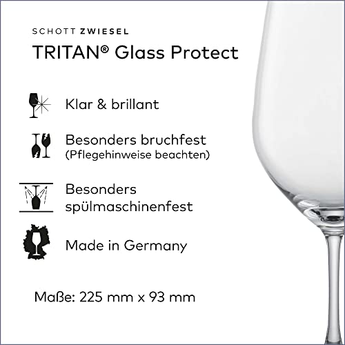 SCHOTT ZWIESEL Bordeaux Rotweinglas Viña (6er-Set), zeitlose Bordeauxgläser für Rotwein, spülmaschinenfeste Tritan-Kristallgläser, Made in Germany (Art.-Nr. 110496)