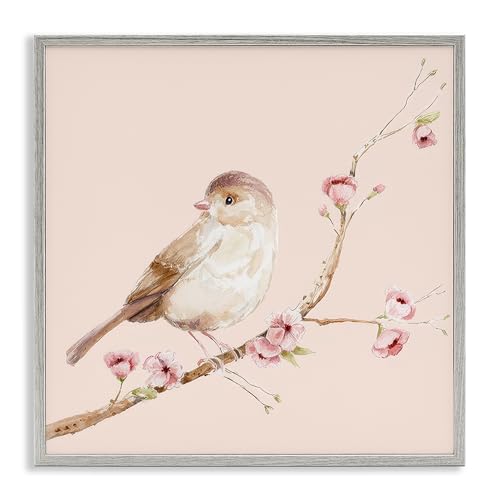 Tableau oiseau marron encadré 43,2 cm Lisa Wehmeyer gris