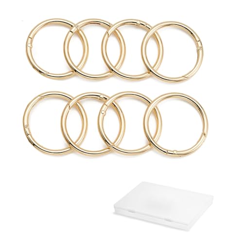 Image of DEVPSISR 15pcs Trigger Spring O Rings Round,Metal Keychain Ring Round Carabiner Clips for Keyrings Buckle, Bags,Purses