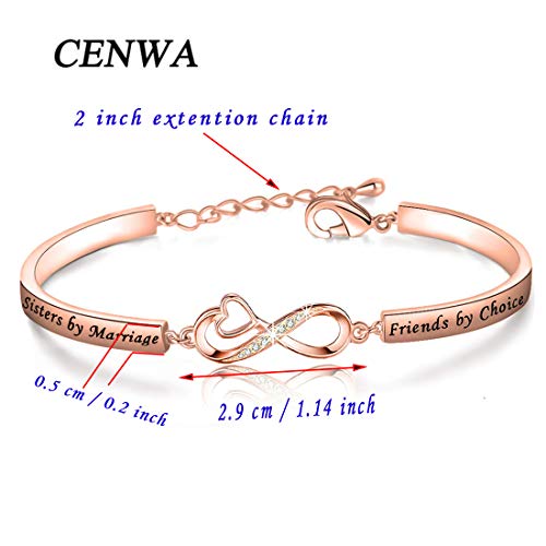 Image of CENWA Sisters by Marriage Friends by Choice Bracelet Best Sisters in Law Gift Maid of Honor Gift Wedding Bracelet Gifts for