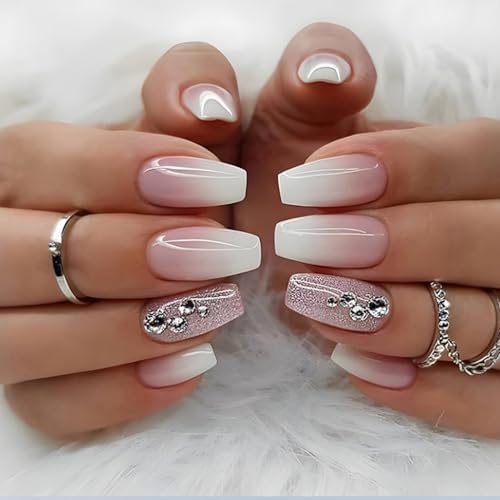 GZSYY Press on Nails - Uñas cortas para pegar (24 unidades)