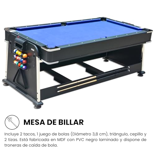 Variante de DE VES SPORT mesa de billar 4 en 1 Azul 203.5x112x81 cm