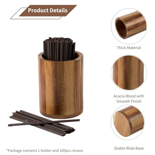 Set organizador con 100 pitillos desechables y soporte madera miniatura 3