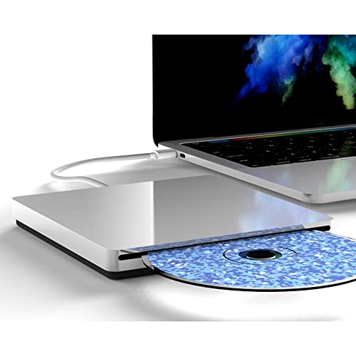 Graveur DVD/CD ROM Mince Argent double connectique USB 3.0 et Type-C ultra-rapide