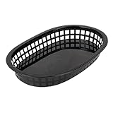 García de Pou 208.59 Cestas Alargadas, 28 x 17.5 x 4 cm, Set de 12, Negro