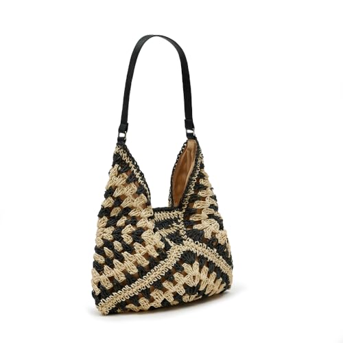 Image of Straw Hobo Bags - Casual Shoulder Beach Tote Knitted Bag